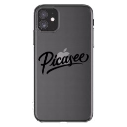 Átlátszó szilikon tok az alábbi mobiltelefonokra Apple iPhone 11 - Picasee - old logo - black
