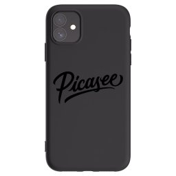 Fekete szilikon tok az alábbi mobiltelefonokra Apple iPhone 11 - Picasee - old logo - black
