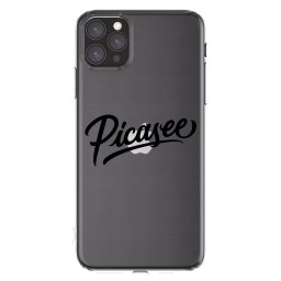 Átlátszó szilikon tok az alábbi mobiltelefonokra Apple iPhone 11 Pro Max - Picasee - old logo - black