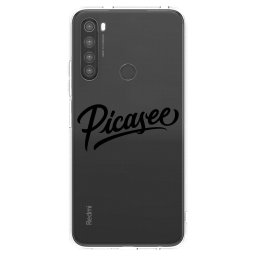 Átlátszó szilikon tok az alábbi mobiltelefonokra Xiaomi Redmi Note 8 - Picasee - old logo - black