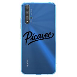 Átlátszó szilikon tok az alábbi mobiltelefonokra Huawei Nova 5T - Picasee - old logo - black