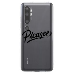 Átlátszó szilikon tok az alábbi mobiltelefonokra Xiaomi Mi Note 10 (Pro) - Picasee - old logo - black