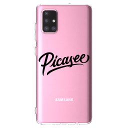 Átlátszó szilikon tok az alábbi mobiltelefonokra Samsung Galaxy A71 A715F - Picasee - old logo - black