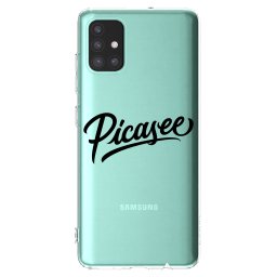 Átlátszó szilikon tok az alábbi mobiltelefonokra Samsung Galaxy A51 A515F - Picasee - old logo - black