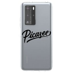 Átlátszó szilikon tok az alábbi mobiltelefonokra Huawei P40 Pro - Picasee - old logo - black