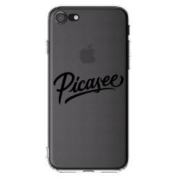 Átlátszó szilikon tok az alábbi mobiltelefonokra Apple iPhone SE 2020 - Picasee - old logo - black