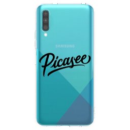 Átlátszó szilikon tok az alábbi mobiltelefonokra Samsung Galaxy A30s A307F - Picasee - old logo - black