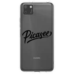 Átlátszó szilikon tok az alábbi mobiltelefonokra Huawei Y5P - Picasee - old logo - black