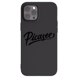 Fekete szilikon tok az alábbi mobiltelefonokra Apple iPhone 12 Pro Max - Picasee - old logo - black