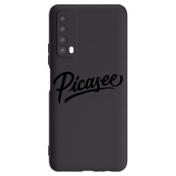 Fekete szilikon tok az alábbi mobiltelefonokra Huawei P Smart 2021 - Picasee - old logo - black
