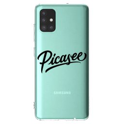 Átlátszó szilikon tok az alábbi mobiltelefonokra Samsung Galaxy M51 M515F - Picasee - old logo - black