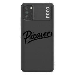 Átlátszó szilikon tok az alábbi mobiltelefonokra Xiaomi Poco M3 - Picasee - old logo - black