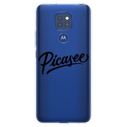 Átlátszó szilikon tok az alábbi mobiltelefonokra Motorola Moto G9 Play - Picasee - old logo - black