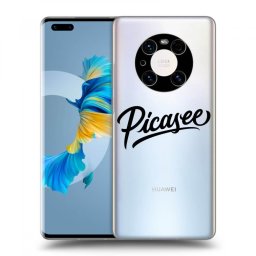 Átlátszó szilikon tok az alábbi mobiltelefonokra Huawei Mate 40 Pro - Picasee - old logo - black
