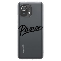 Átlátszó szilikon tok az alábbi mobiltelefonokra Xiaomi Mi 11 - Picasee - old logo - black
