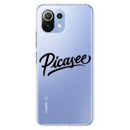 Átlátszó szilikon tok az alábbi mobiltelefonokra Xiaomi Mi 11 Lite - Picasee - old logo - black