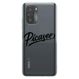 Átlátszó szilikon tok az alábbi mobiltelefonokra Xiaomi Poco F3 - Picasee - old logo - black