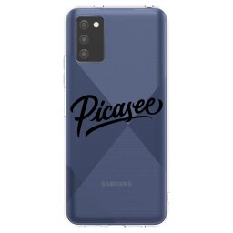 Átlátszó szilikon tok az alábbi mobiltelefonokra Samsung Galaxy A03s A037G - Picasee - old logo - black