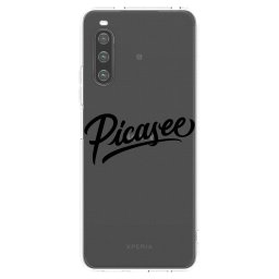 Átlátszó szilikon tok az alábbi mobiltelefonokra Sony Xperia 10 IV 5G - Picasee - old logo - black