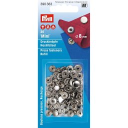 Prym fém mini patent utántöltő csomag , 8mm, 390363 - nikkel