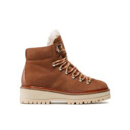 Tommy Hilfiger Bakancs Leather Outdoor Flat Boot FW0FW06822 Barna