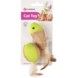 Flamingo játék labda és hal tollakkal macskáknak 1 db