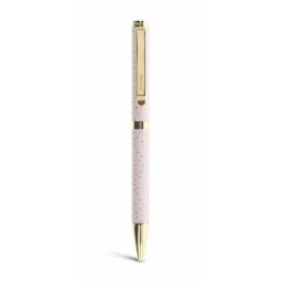 FILOFAX Golyóstoll, 0,8 mm, arany színű klip, rózsaszín tolltest, FILOFAX "Confetti", fekete