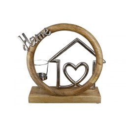 Fa Mécsestartó "Home"