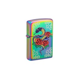 48395 Zippo öngyújtó, szivárványos színben - Kígyó rózsával
