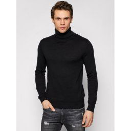 Jack&Jones Garbó Emil Knit Roll Neck 12157417 Fekete Regular Fit