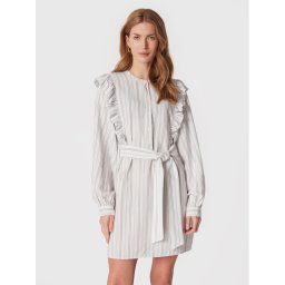 Tommy Hilfiger Ing ruha Stripe Short Frill WW0WW37587 Fehér Regular Fit