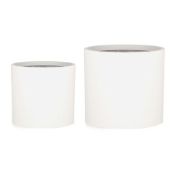 Blumfeldt Gendt, virágcserép, felső virágcserép, 2 db-os készlet, L / XL méretek, fiberstone, beltér / kültér (PP-ROUND-MW-LXLSET)