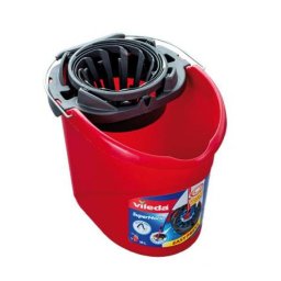Felmosóvödör, csavarókosárral, VILEDA \Supermop\, piros