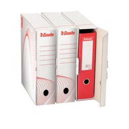 ESSELTE Archiválódoboz, karton, iratrendezőnek, ESSELTE "Standard", fehér