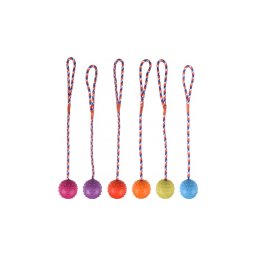 Flamingo kutyajáték - zsinóros gumilabda csengővel 57 cm
