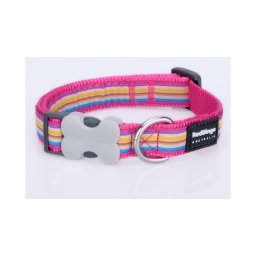 Red Dingo Horizontal Stripes Hot Pink Small kutya nyakörv