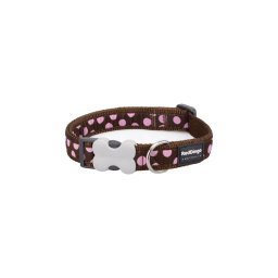 Red Dingo Pink Spots Brown XS kutya nyakörv