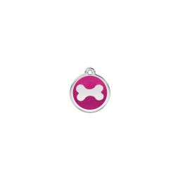 Red Dingo Csillámos Rozsdamentes csont mintás acél biléta hot pink