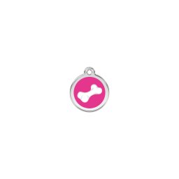 Red Dingo Rozsdamentes csont mintás acél biléta hot pink