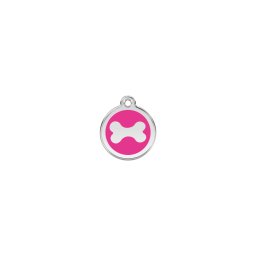 Red Dingo Rozsdamentes vízsz.csont mintás acél biléta hot pink