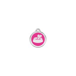 Red Dingo Rozsdamentes kutyatál mintás acél biléta hot pink