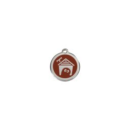 Red Dingo Rozsdamentes kutyaház mintás acél biléta barna