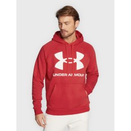 Under Armour Pulóver Ua Rival Fleece Big Logo 1357093 Piros Loose Fit