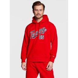 Tommy Jeans Pulóver College DM0DM15711 Piros Relaxed Fit