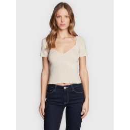 Guess Blúz Alcosta W2BR65 Z2XY0 Ekru Slim Fit