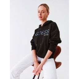 Guess Pulóver W3RQ09 KBKM0 Fekete Regular Fit
