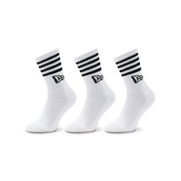 New Era 3 pár uniszex hosszú szárú zokni Stripe Crew 13113626 Fehér