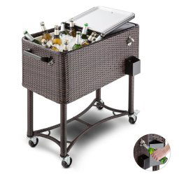Blumfeldt Springbreak, italkocsi, hűtődoboz, zsúrkocsi teraszra, 80 l, rattan dizájn (ST3-Springbreak-2015)
