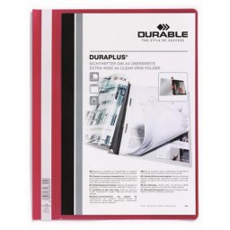 DURABLE Gyorsfűző, A4, széles, panorámás, DURABLE "DURAPLUS(R)", piros