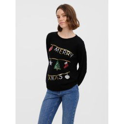 Vero Moda Sweater Merryxmas 10272463 Fekete Regular Fit